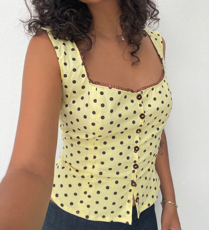 lemon polka cami