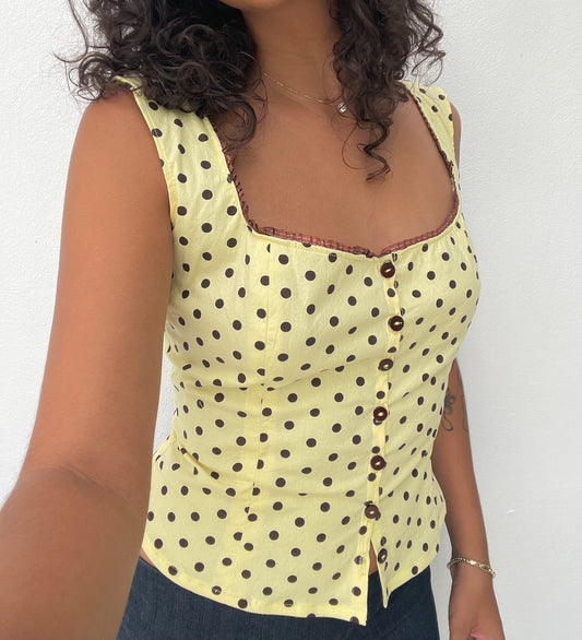 lemon polka cami