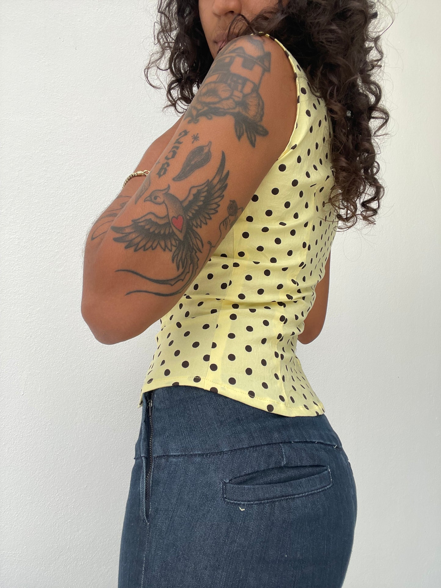 lemon polka cami